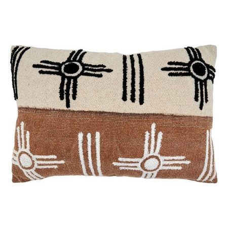 SARO LIFESTYLE SARO 2356.MC1624BC 16 x 24 in. Oblong Printed & Embroidered Pillow Cover with Two-Tone Design 2356.MC1624BC